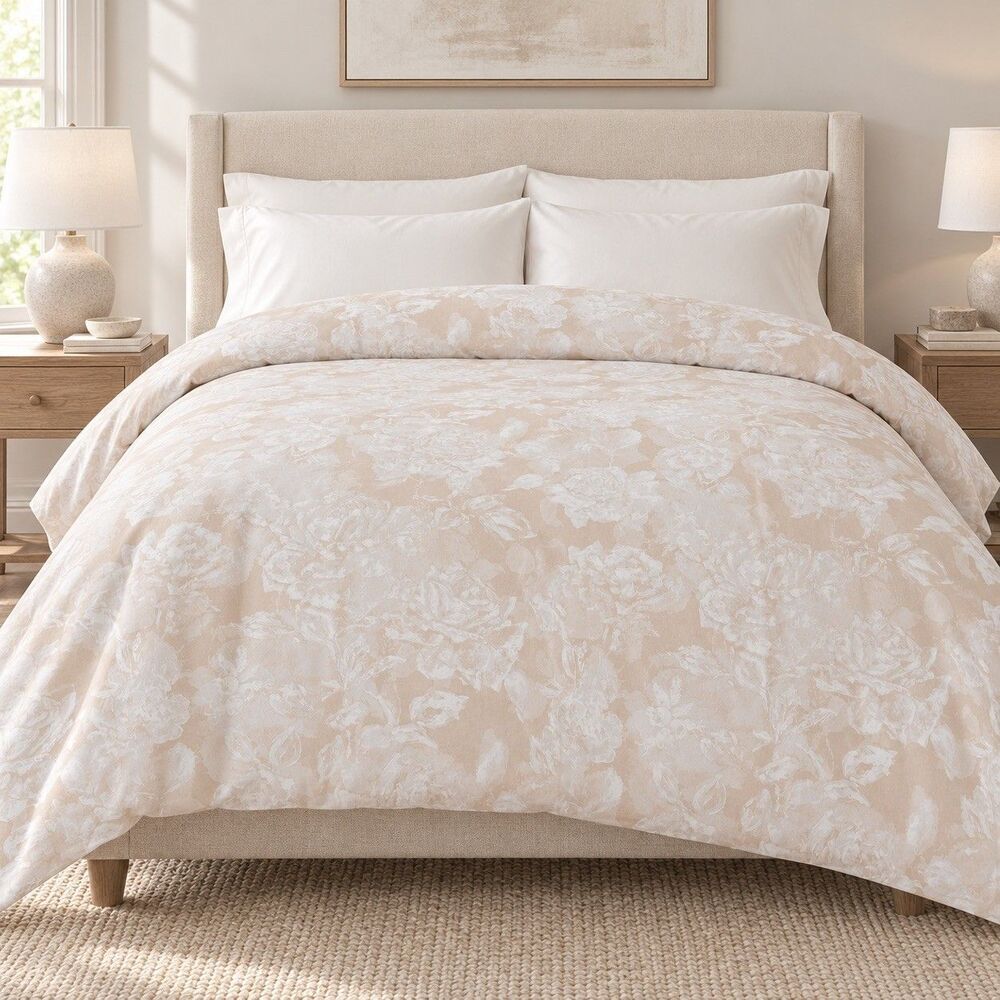 Pottery Barn Monique Lhuillier Garden Rose Queen Duvet Cover Cotton Blush Pink